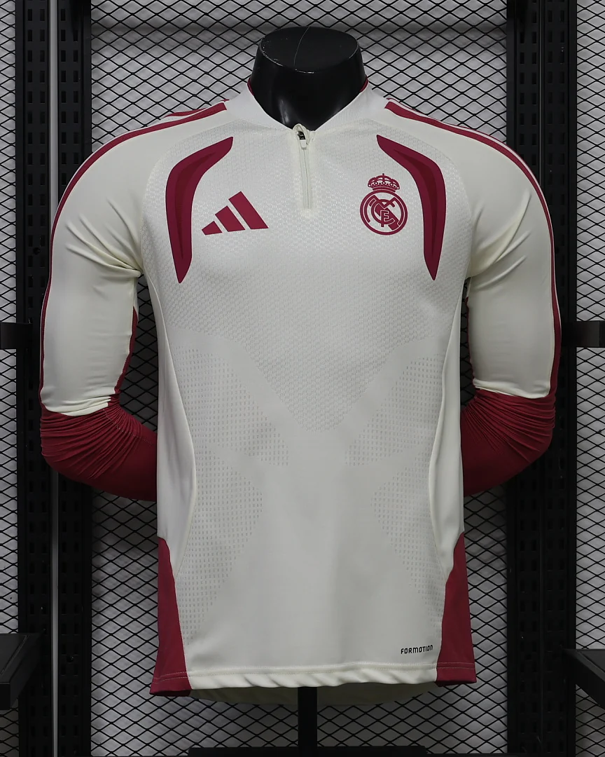 Camisola de Treino Real Madrid 26/27 Vermelha Versão Jogador Manga Comprida