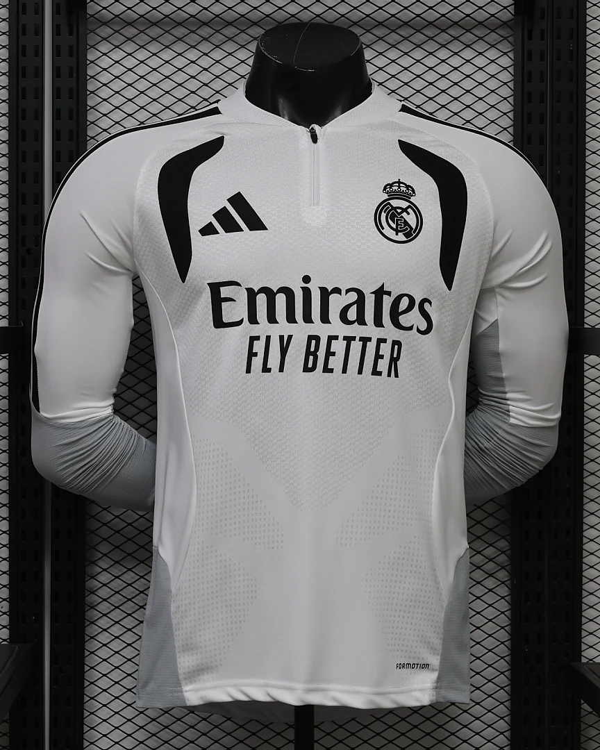 Camisola de Treino Real Madrid 26/27 Branca Versão Jogador Manga Comprida