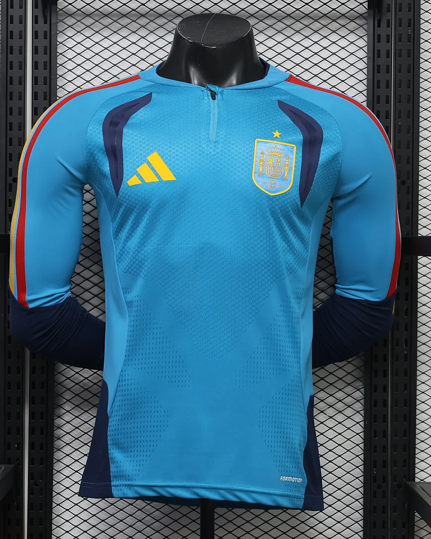 Camisola de Treino Espanha 26/27 Azul-Clara Versão Jogador Manga Comprida