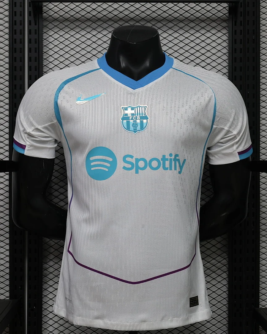Camisola Barcelona 26/27 Edição Especial Branca Versão Jogador