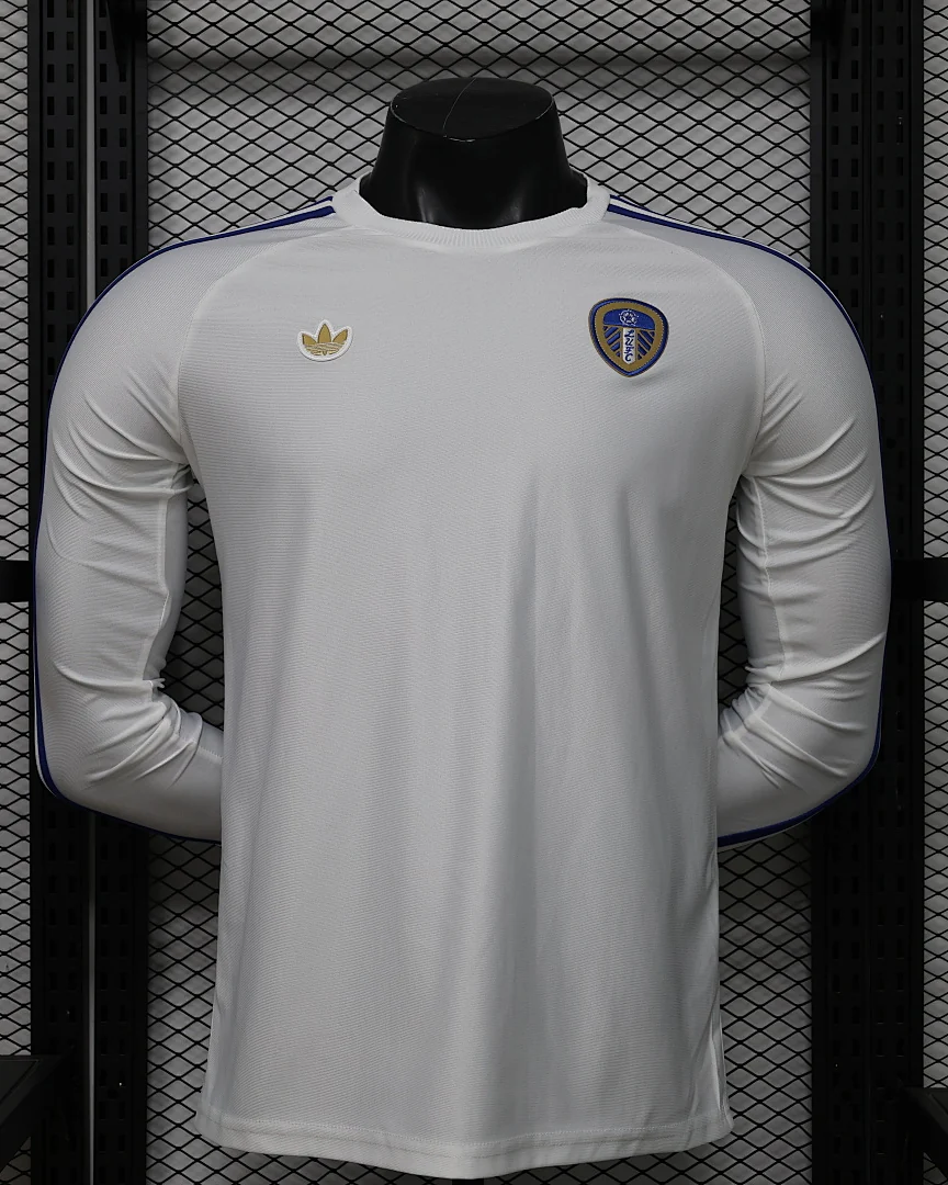 Camisola Leeds United 26/27 Lifestyle Branca Versão Jogador Manga Comprida