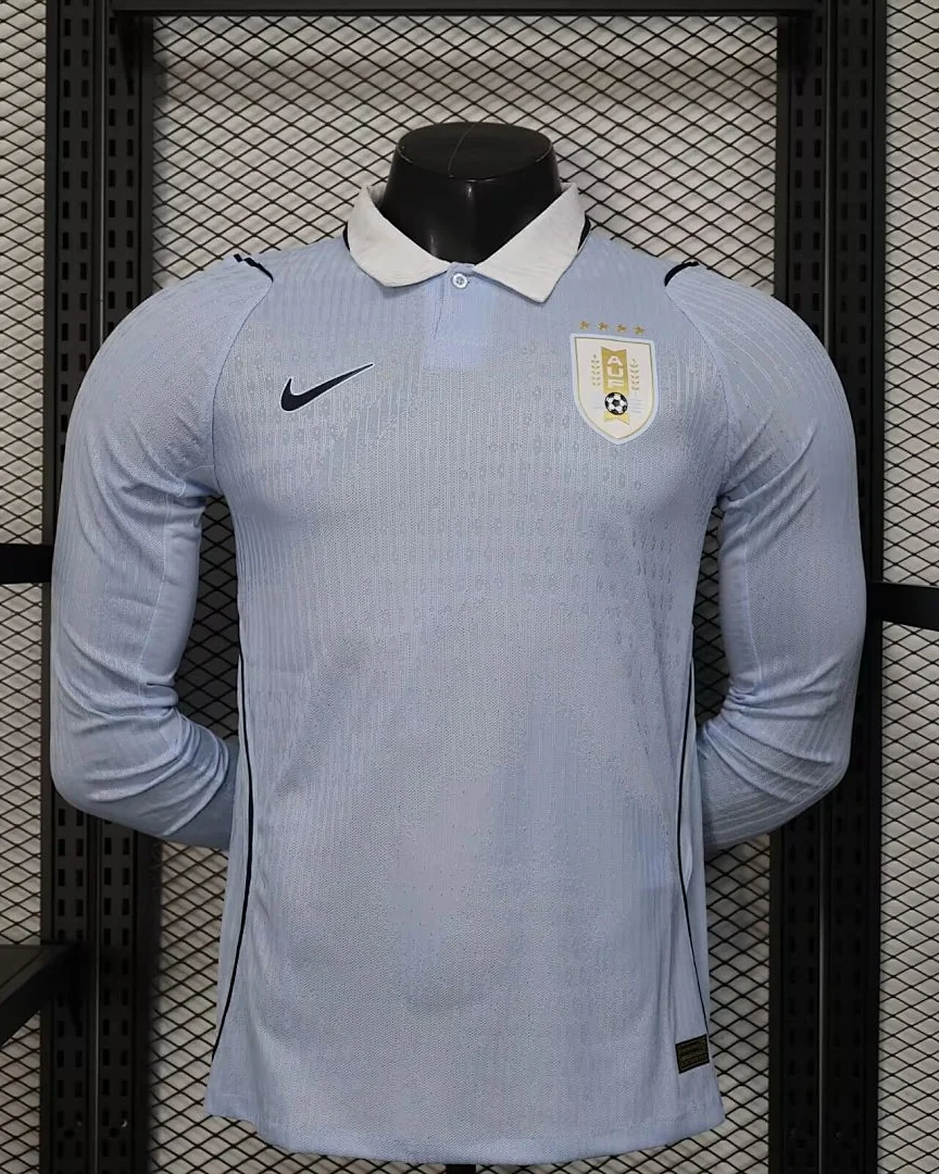 Camisola Uruguai Versão Jogador Manga Comprida