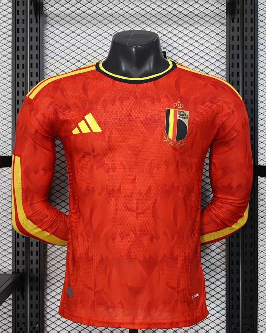 Camisola Bélgica Versão Jogador Manga Comprida