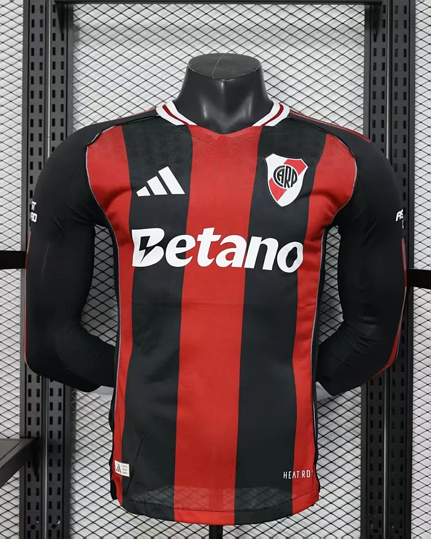 Camisola River Plate Preta Versão Jogador Manga Comprida