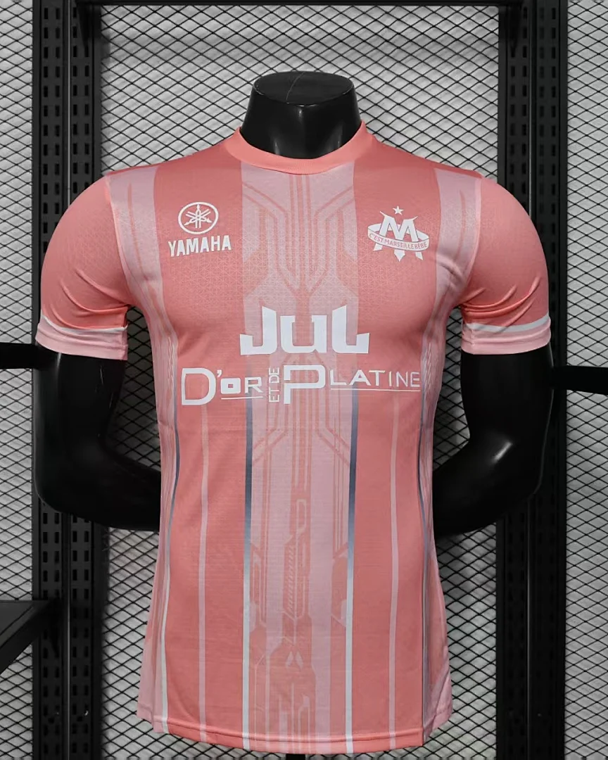 Camisola Olympique de Marselha Edição Especial Rosa Versão Jogador