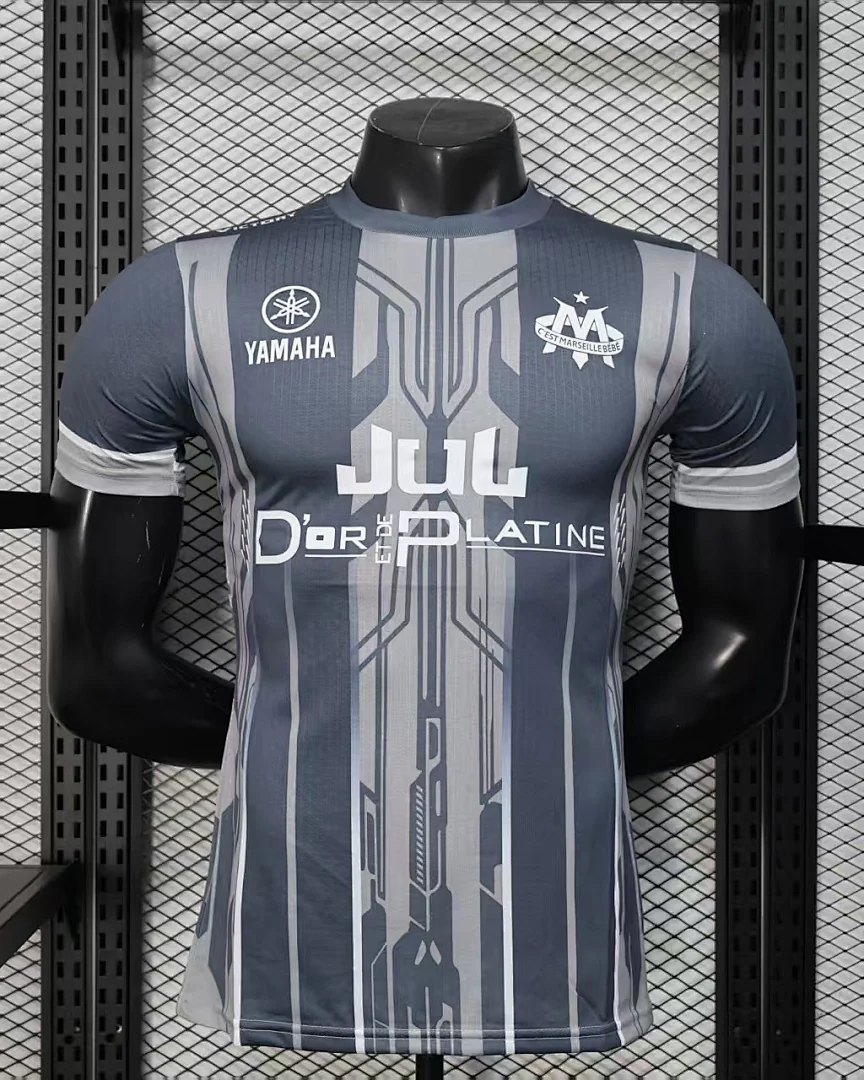 Camisola Olympique de Marselha Edição Especial Cinzenta Versão Jogador