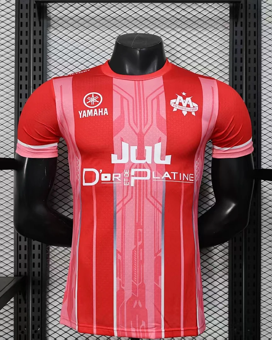 Camisola Olympique de Marselha Edição Especial Vermelha Versão Jogador