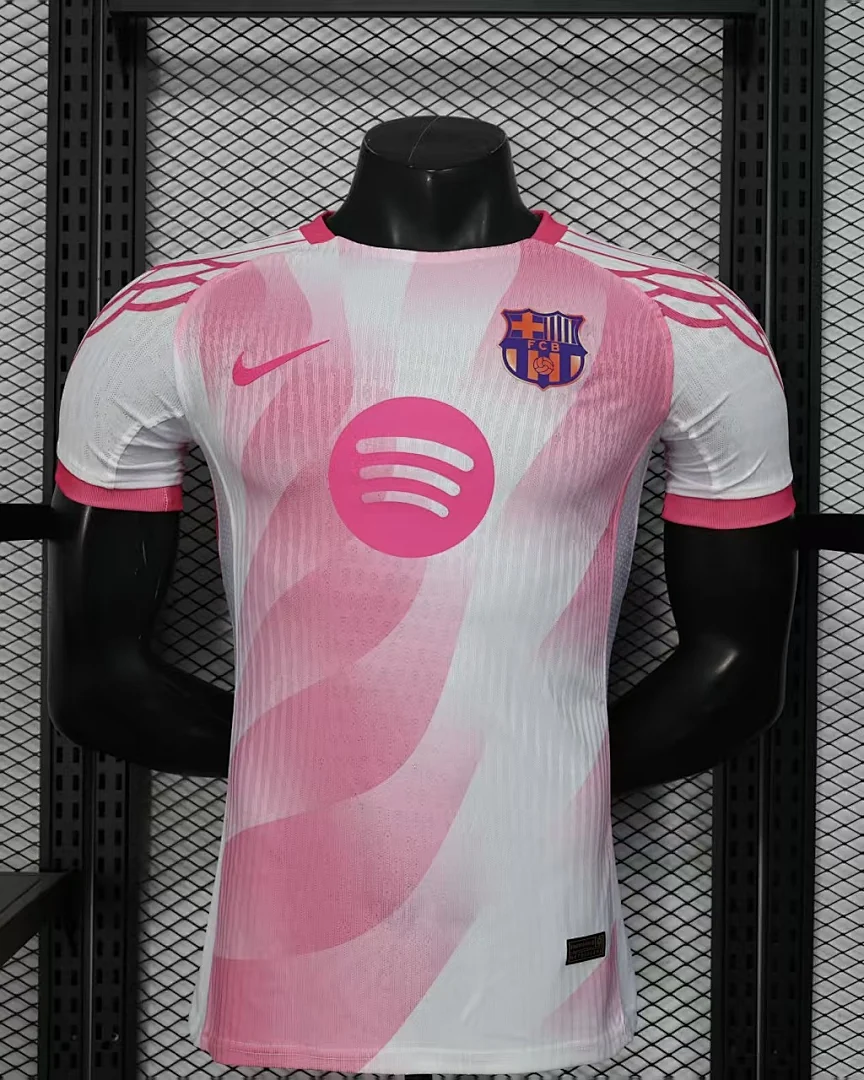 Camisola Barcelona Edição Especial Rosa Versão Jogador