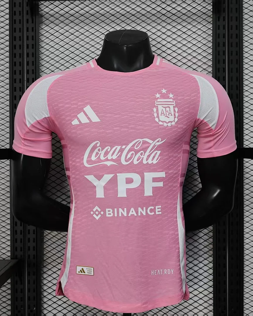 Camisola Argentina Rosa Versão Jogador