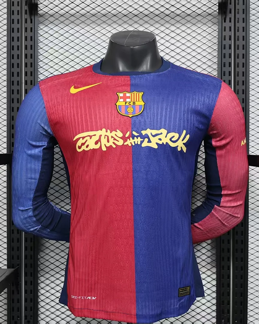 Camisola Barcelona Edição Especial Versão Jogador Manga Comprida