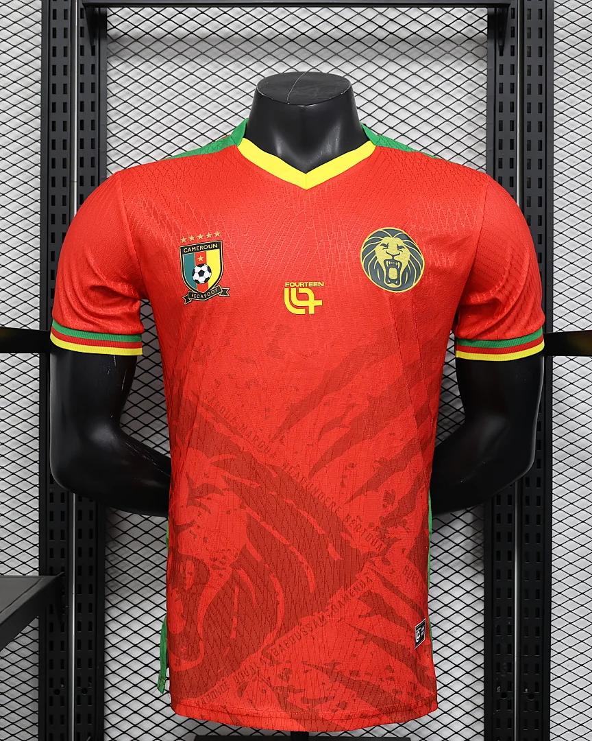 Camisola Camarões Vermelha Versão Jogador