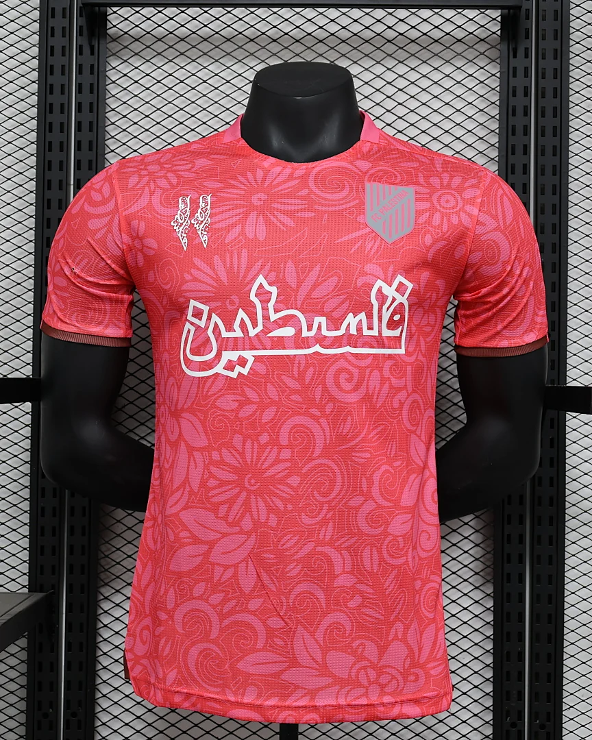 Camisola Palestina Rosa Versão Jogador