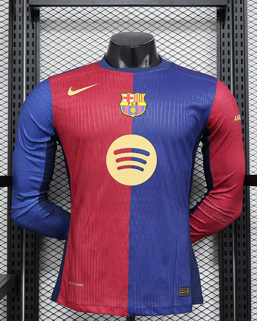 Camisola Barcelona Principal Versão Jogador Manga Comprida