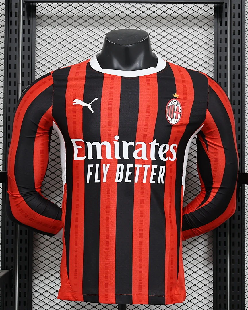 Camisola AC Milan Principal Versão Jogador Manga Comprida