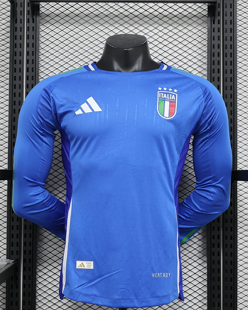 Camisola Itália Principal Versão Jogador Manga Comprida