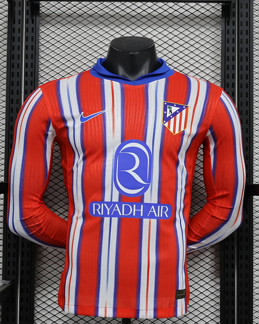 Camisola Atlético de Madrid Principal Versão Jogador Manga Comprida