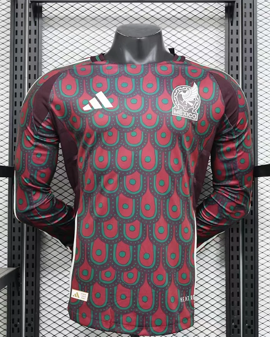 Camisola México Principal Versão Jogador Manga Comprida