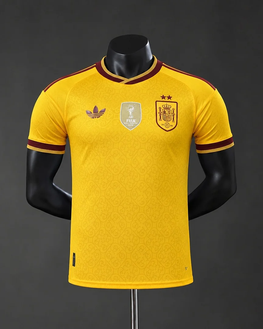 Camisola Espanha 2026 Edição Especial Dourada Versão Jogador
