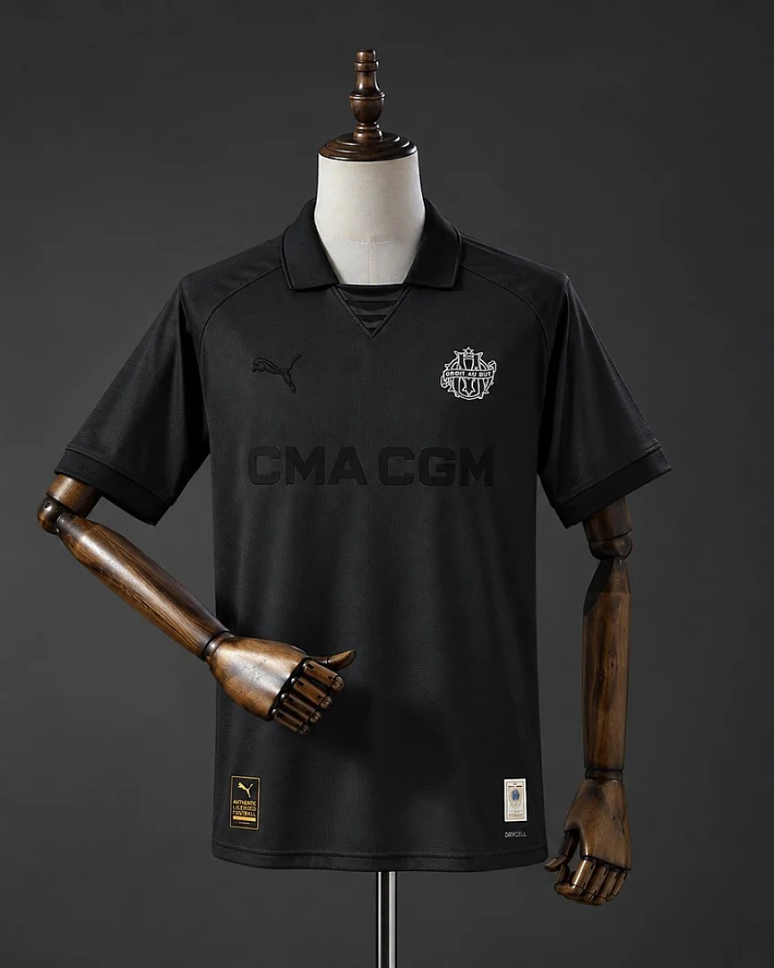 Camisola Olympique de Marselha 125 Anos Preta