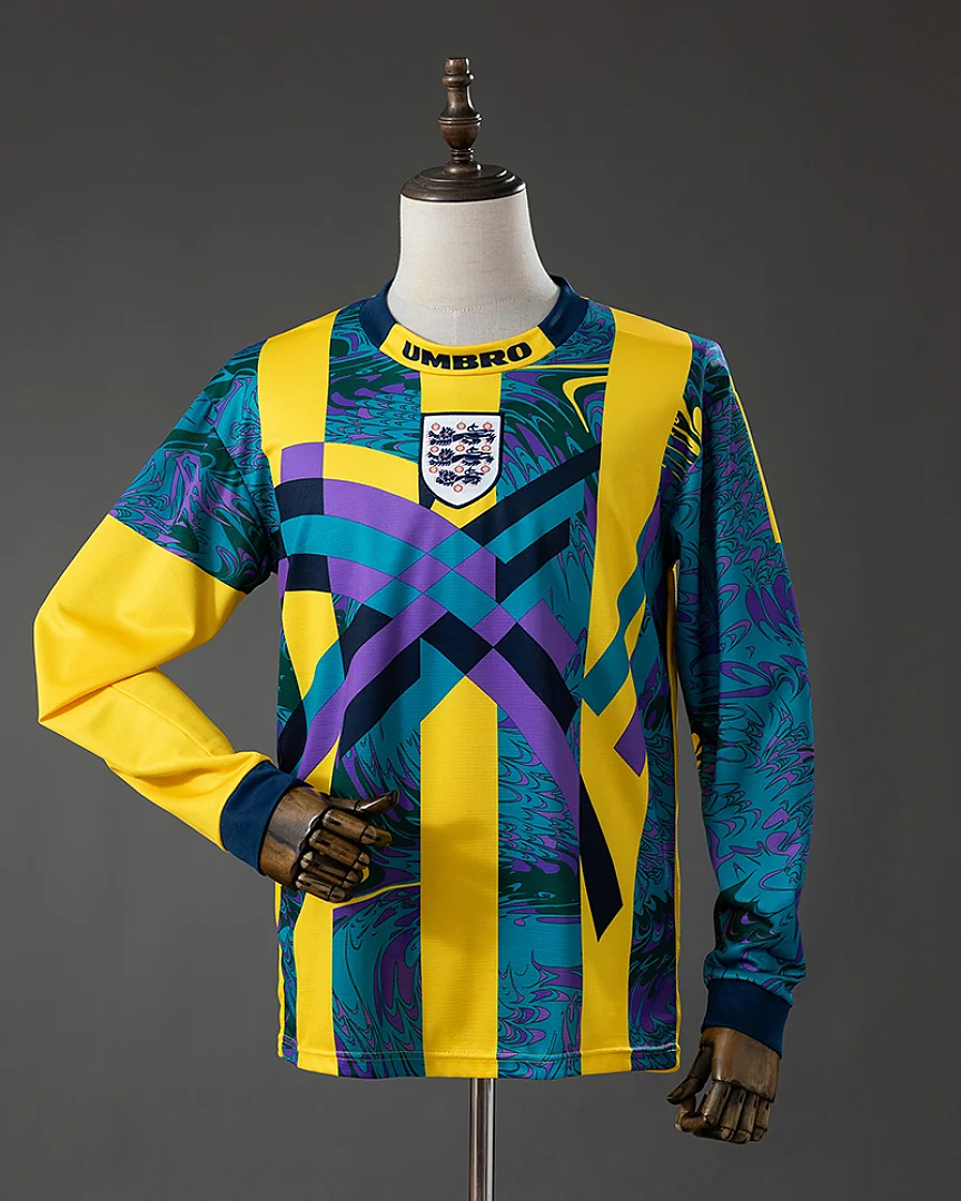 Camisola Retro Inglaterra 1995 Guarda-Redes Manga Comprida