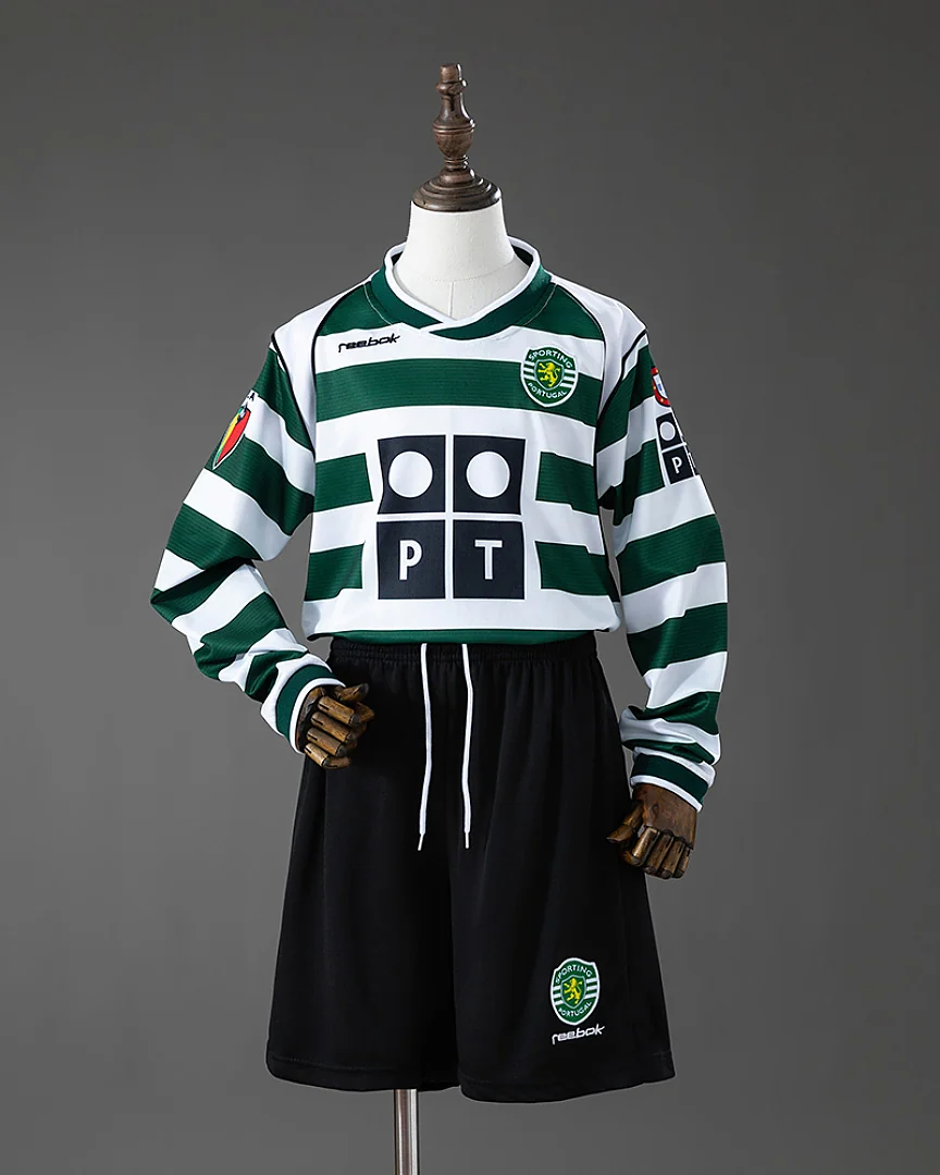 Kit Criança Sporting CP 2001/02 Principal Manga Comprida