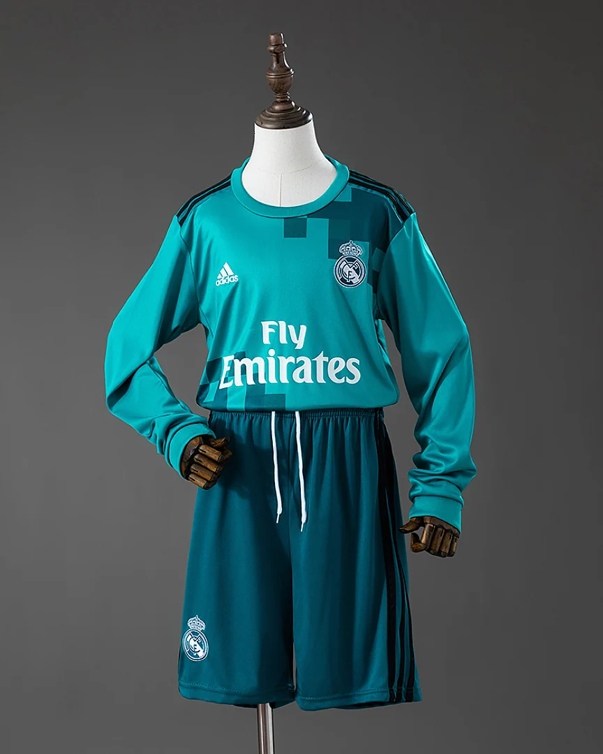 Kit Criança Real Madrid 17/18 Terceira Manga Comprida