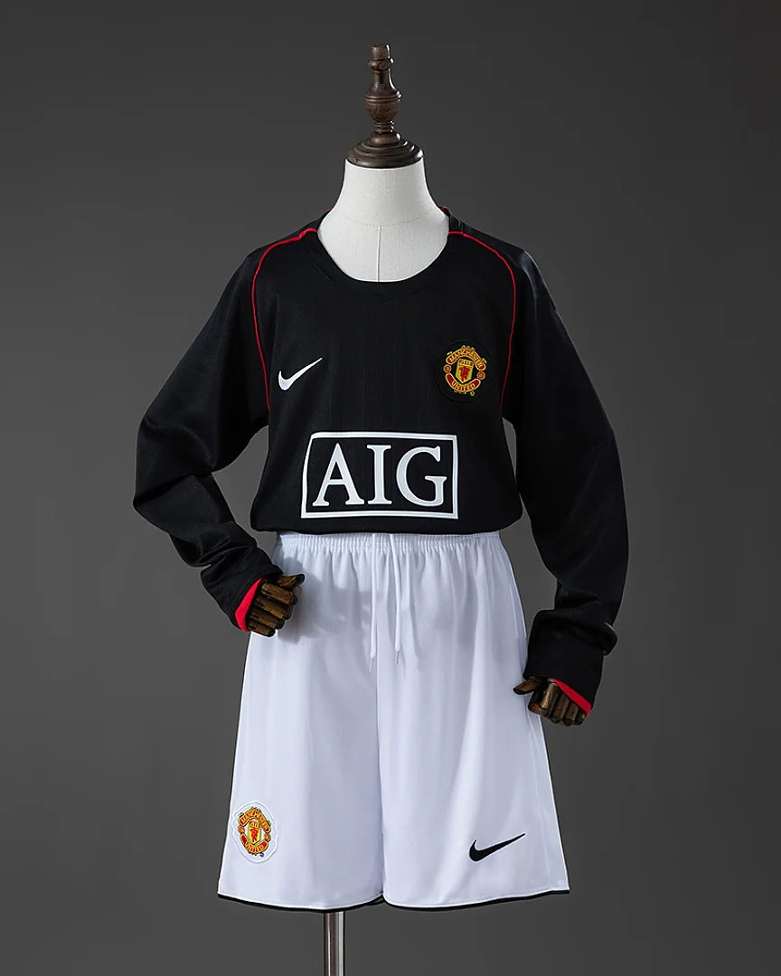 Kit Criança Manchester United 07/08 Alternativa Manga Comprida