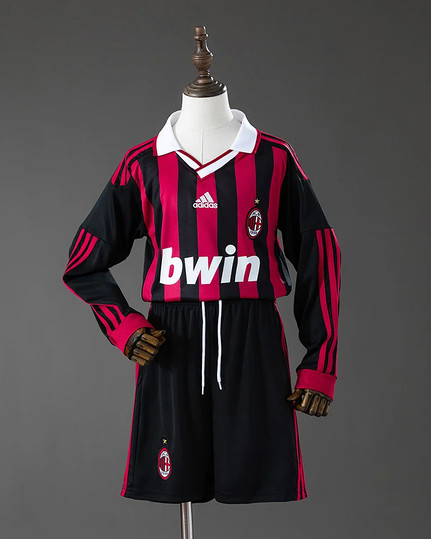 Kit Criança AC Milan 09/10 Principal Manga Comprida