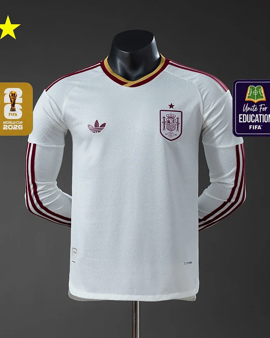 Camisola Espanha 2026 Alternativa Versão Jogador Manga Comprida