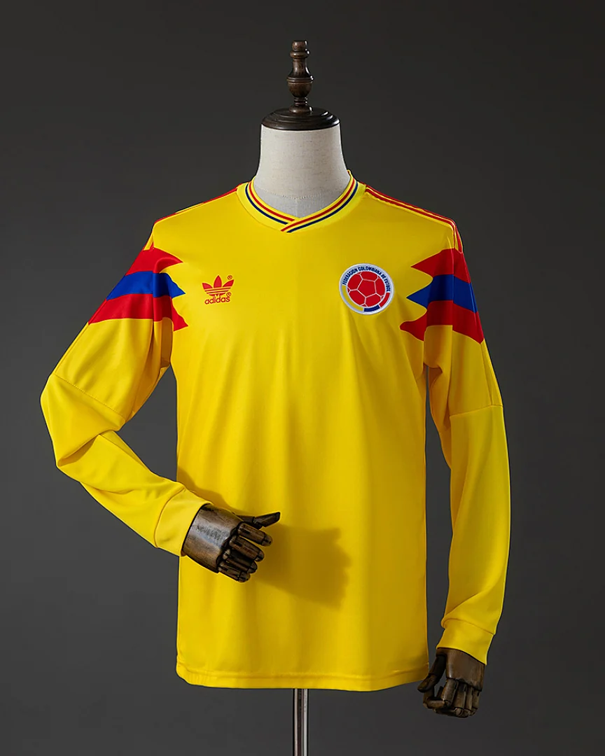 Camisola Retro Colômbia 1990 Principal Manga Comprida
