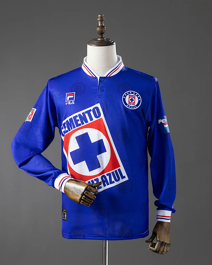 Camisola Retro Cruz Azul 1998 Principal Manga Comprida