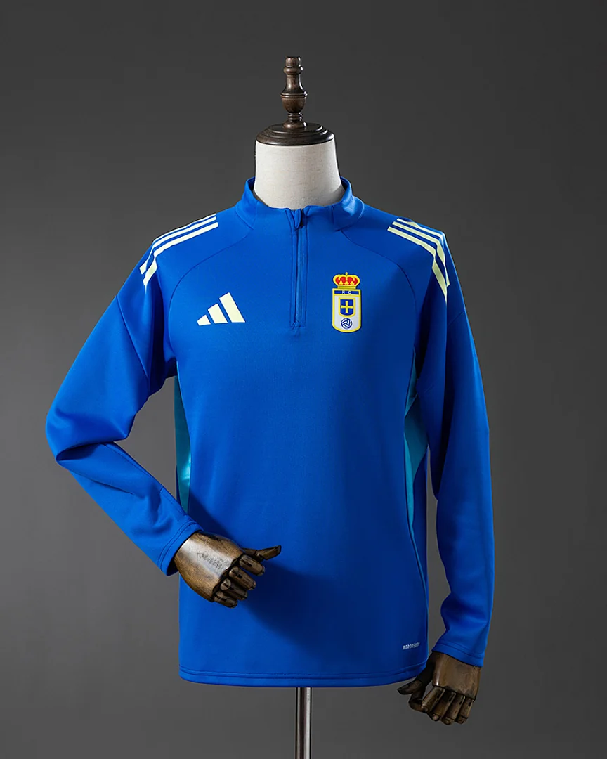 Camisola de Treino Real Oviedo 25/26 Azul Manga Comprida