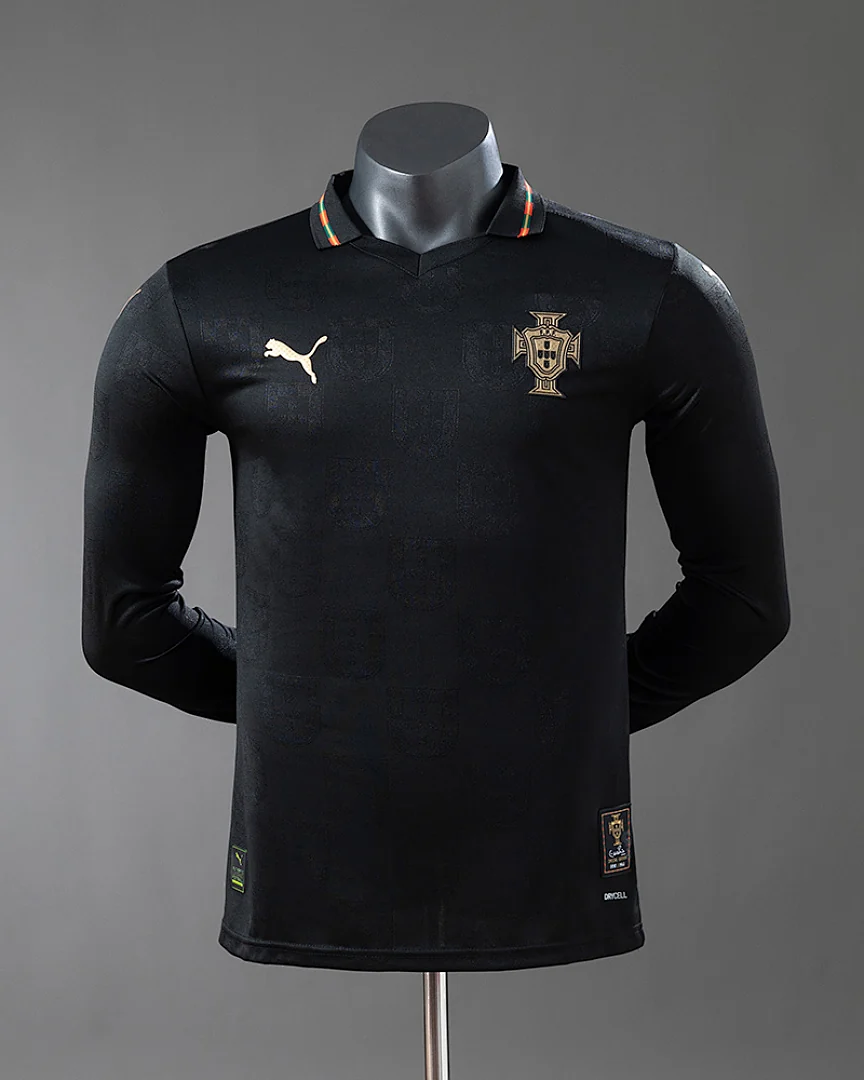 Camisola Portugal 2026 Edição Especial Preta Versão Jogador Manga Comprida
