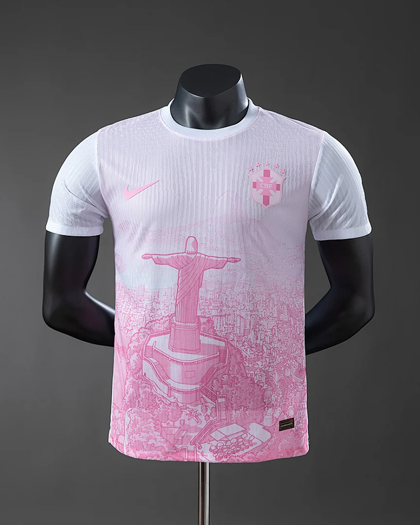 Camisola Brasil 2025 Edição Especial Rosa Versão Jogador