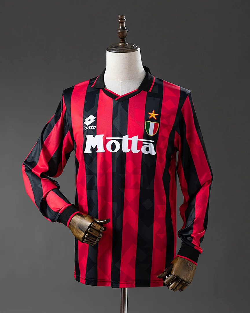 Camisola Retro AC Milan 1993/94 Principal Manga Comprida