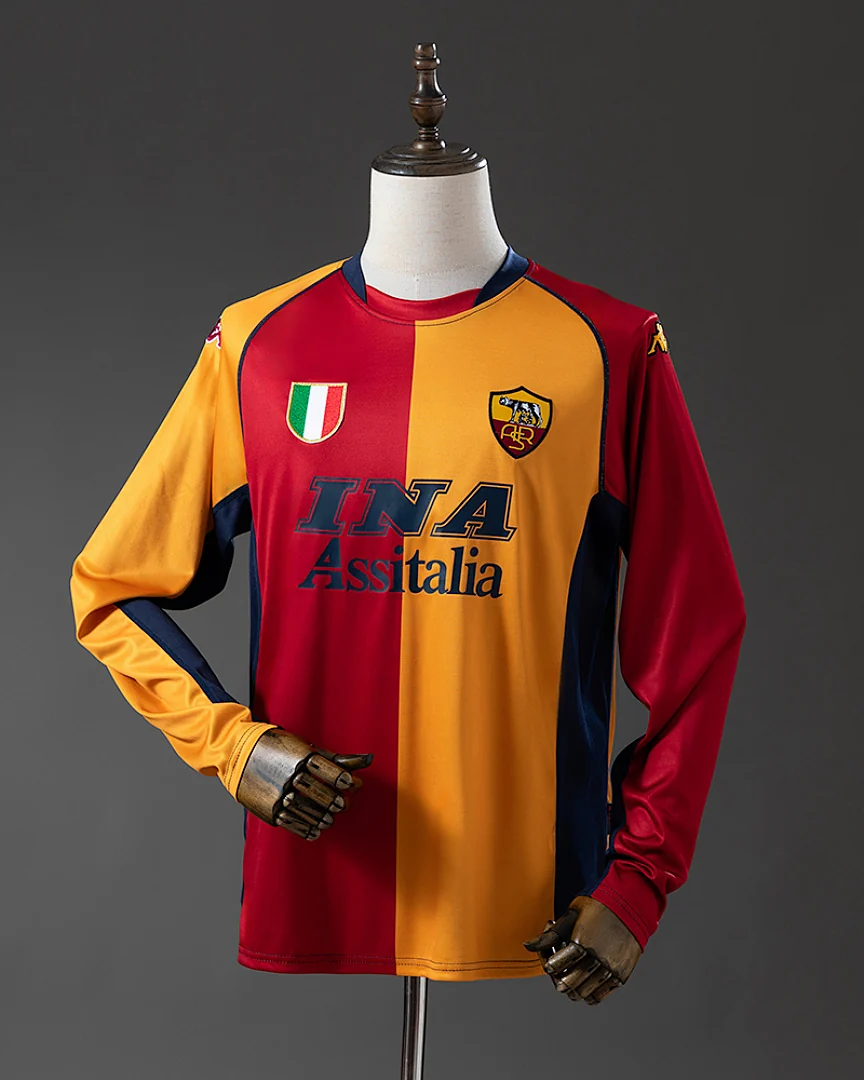 Camisola Retro AS Roma 2001/02 Edição Especial Manga Comprida