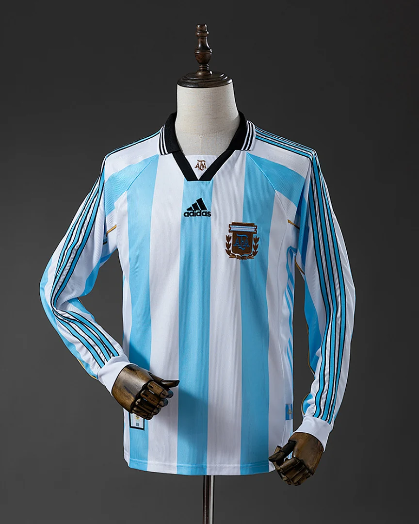 Camisola Retro Argentina 1998 Principal Manga Comprida
