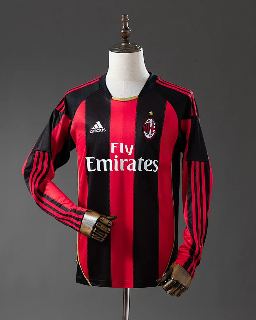 Camisola Retro AC Milan 10/11 Principal Manga Comprida