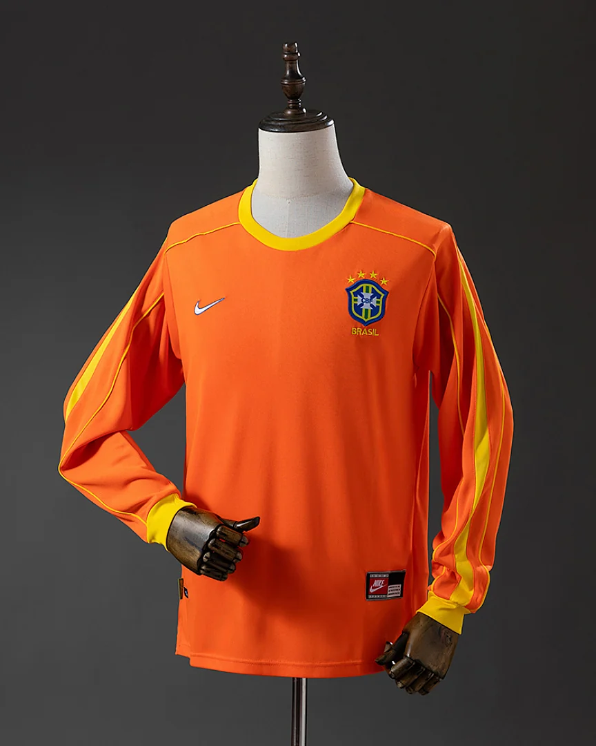 Camisola Retro Brasil 1998 Guarda-Redes Manga Comprida