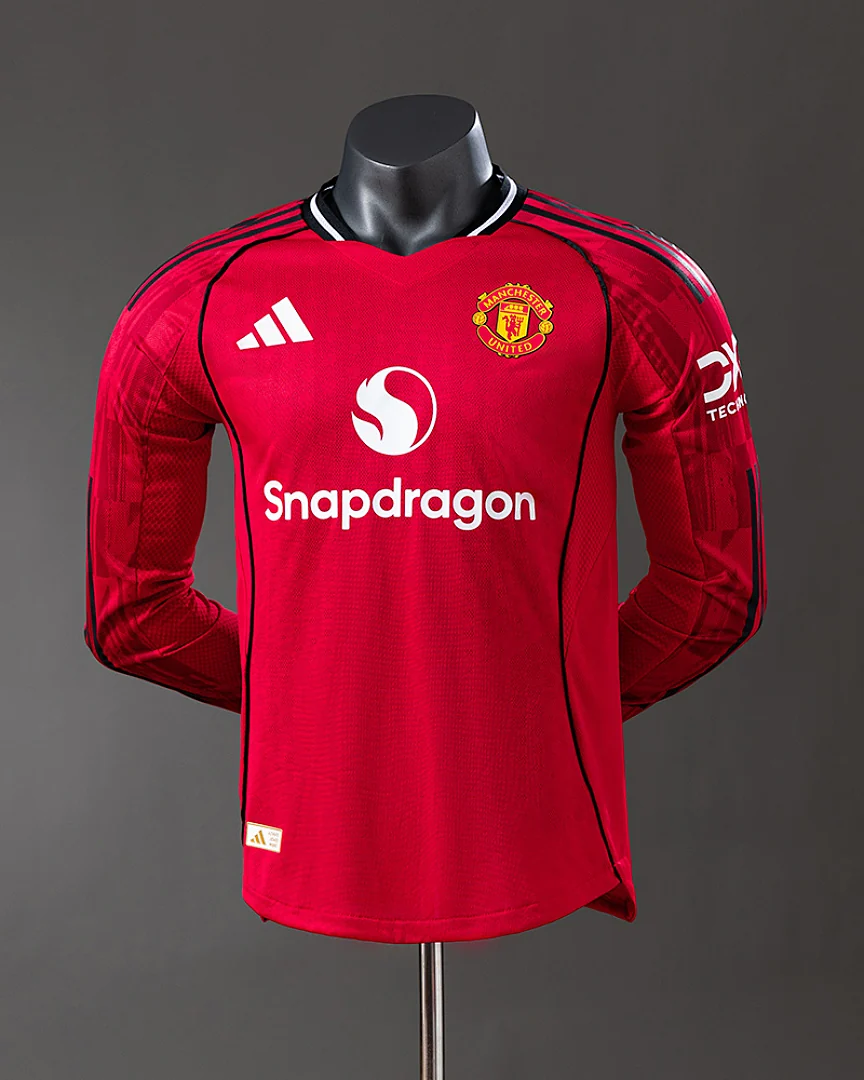 Camisola Manchester United 25/26 Principal Versão Jogador Manga Comprida