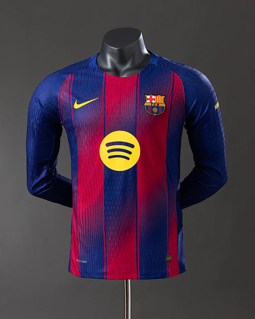 Camisola Barcelona 25/26 Principal Versão Jogador Manga Comprida