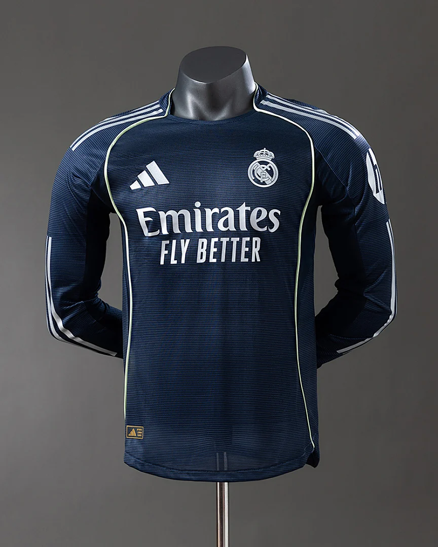 Camisola Real Madrid 25/26 Alternativa Versão Jogador Manga Comprida