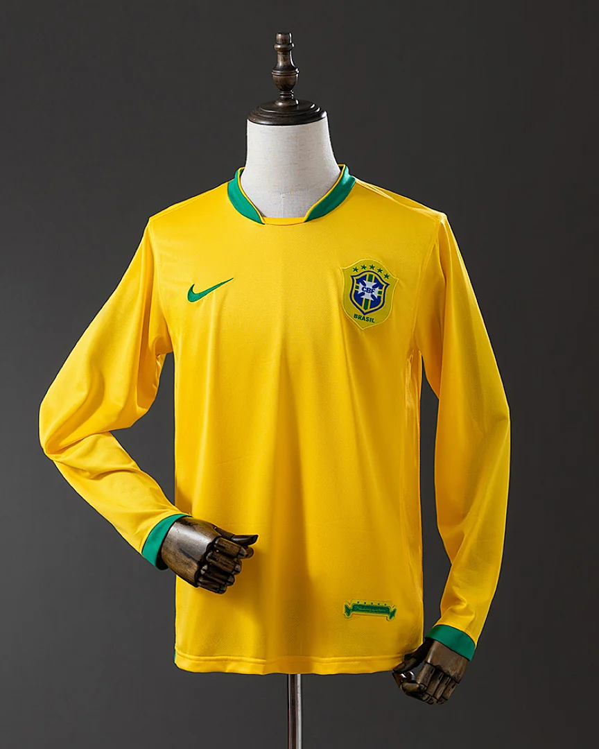 Camisola Retro Brasil 2006 Principal Manga Comprida