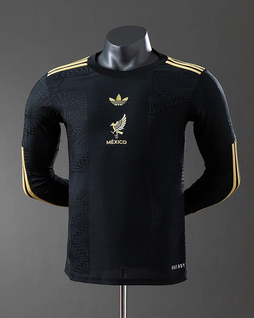 Camisola México 25/26 Edição Especial Preta Versão Jogador Manga Comprida