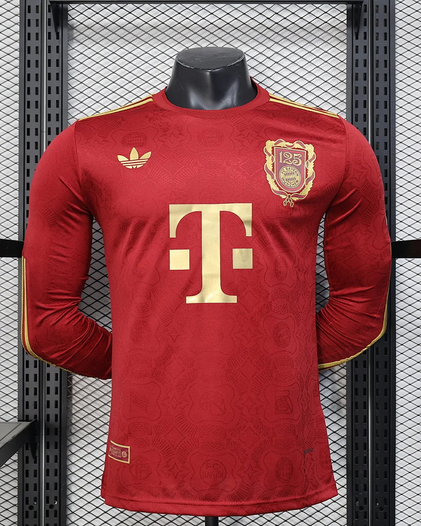 Camisola Bayern Munique 25/26 125 Anos Vermelha Versão Jogador