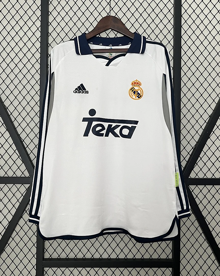 Camisola Retro Real Madrid 2000/01 Principal Manga Comprida