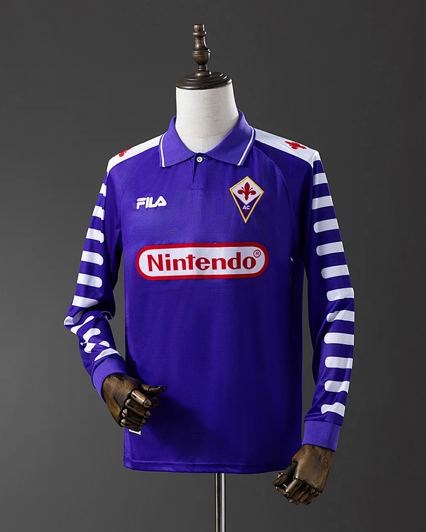 Camisola Retro Fiorentina 1998 Principal Manga Comprida