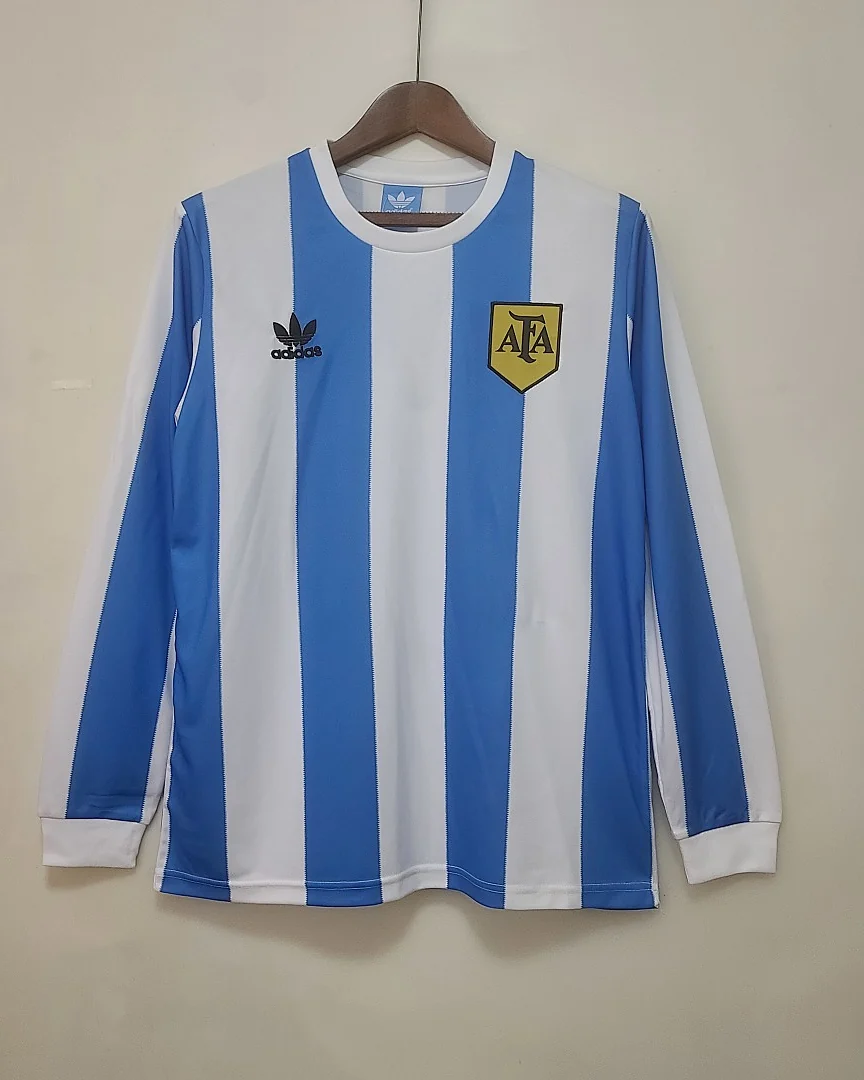 Camisola Retro Argentina 1978 Principal Manga Comprida