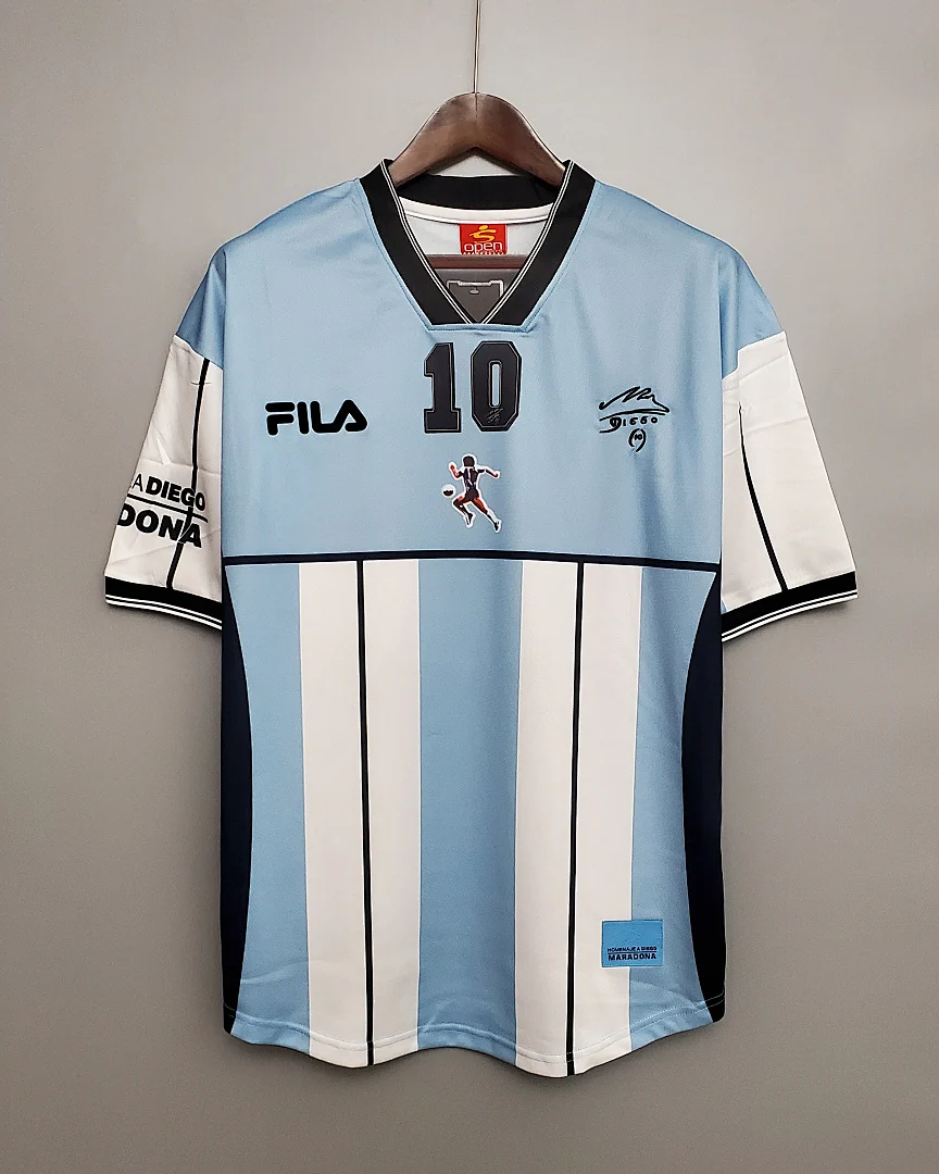 Camisola Retro Argentina 2001 Comemorativa Maradona #10