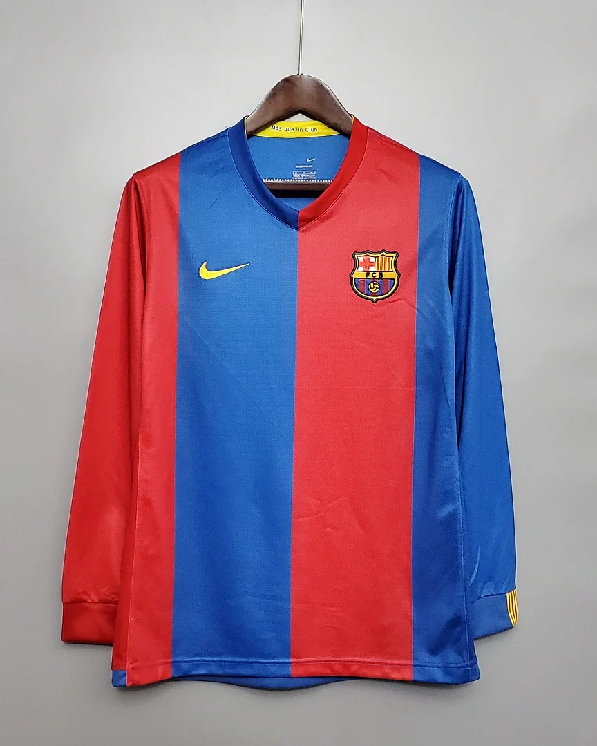 Camisola Retro Barcelona 06/07 Principal Manga Comprida